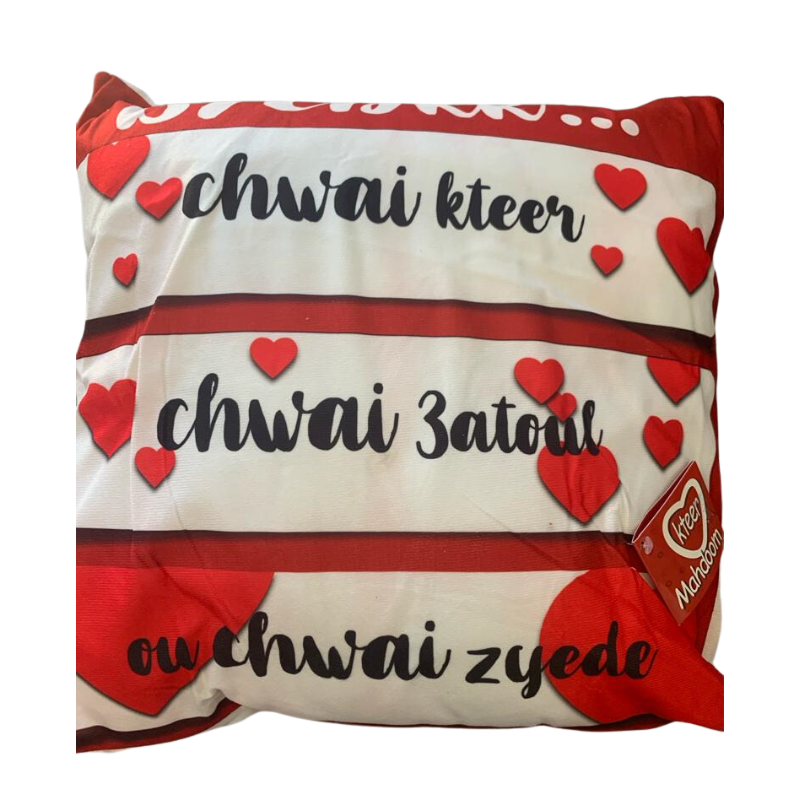 Printed White Coussin