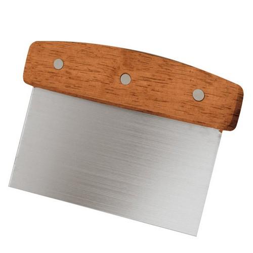 Stainless steel moon dough scraper