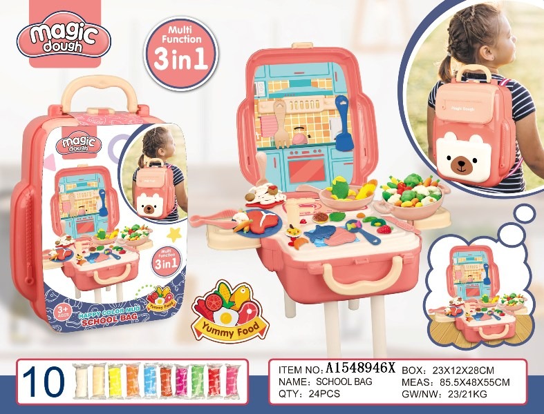 happy fun Dough Backpack Bag Playset Toys Kids kit set