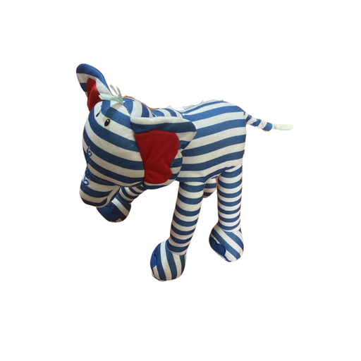 Blue and white elephant plush