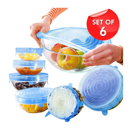 Pack of 6 Silicone Stretch Lids