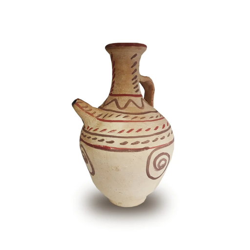 big pottery jug with design